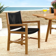 Load image into Gallery viewer, Vienna Outdoor Patio Teak and Rope Dining Armchairs Set of 2