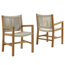 Load image into Gallery viewer, Vienna Outdoor Patio Teak and Rope Dining Armchairs Set of 2
