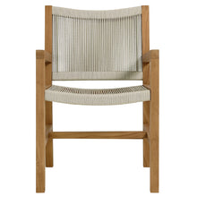 Load image into Gallery viewer, Vienna Outdoor Patio Teak and Rope Dining Armchairs Set of 2