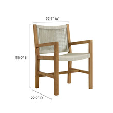 Load image into Gallery viewer, Vienna Outdoor Patio Teak and Rope Dining Armchairs Set of 2