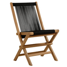 Load image into Gallery viewer, Vienna Outdoor Patio Teak and Rope Folding Chairs Set of 4
