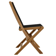 Load image into Gallery viewer, Vienna 2-Piece Outdoor Patio Teak and Rope Folding Accent Lounge Chair and Ottoman Set