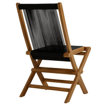Load image into Gallery viewer, Vienna Outdoor Patio Teak and Rope Folding Chairs Set of 4