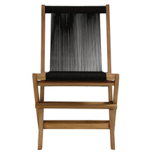 Load image into Gallery viewer, Vienna 2-Piece Outdoor Patio Teak and Rope Folding Accent Lounge Chair and Ottoman Set