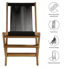 Load image into Gallery viewer, Vienna Outdoor Patio Teak and Rope Folding Chairs Set of 4