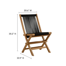 Load image into Gallery viewer, Vienna Outdoor Patio Teak and Rope Folding Chairs Set of 4