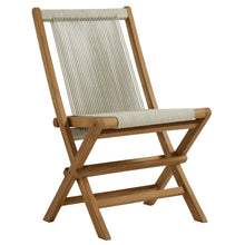 Load image into Gallery viewer, Vienna Outdoor Patio Teak and Rope Folding Chairs Set of 4
