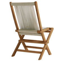 Load image into Gallery viewer, Vienna Outdoor Patio Teak and Rope Folding Chairs Set of 4
