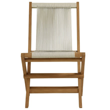 Load image into Gallery viewer, Vienna 2-Piece Outdoor Patio Teak and Rope Folding Accent Lounge Chair and Ottoman Set
