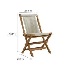 Load image into Gallery viewer, Vienna Outdoor Patio Teak and Rope Folding Chairs Set of 4