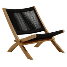 Load image into Gallery viewer, Vienna Outdoor Patio Teak and Rope Folding Accent Lounge Chair