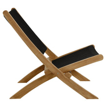 Load image into Gallery viewer, Vienna Outdoor Patio Teak and Rope Folding Accent Lounge Chair