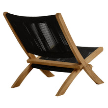 Load image into Gallery viewer, Vienna Outdoor Patio Teak and Rope Folding Accent Lounge Chair
