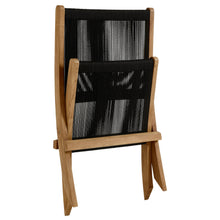 Load image into Gallery viewer, Vienna Outdoor Patio Teak and Rope Folding Accent Lounge Chair