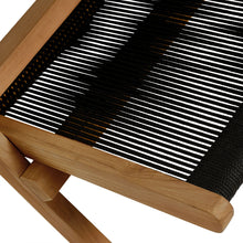 Load image into Gallery viewer, Vienna Outdoor Patio Teak and Rope Folding Accent Lounge Chair
