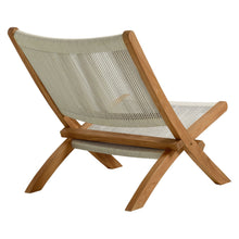 Load image into Gallery viewer, Vienna Outdoor Patio Teak and Rope Folding Accent Lounge Chair