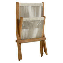 Load image into Gallery viewer, Vienna Outdoor Patio Teak and Rope Folding Accent Lounge Chair