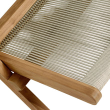 Load image into Gallery viewer, Vienna Outdoor Patio Teak and Rope Folding Accent Lounge Chair
