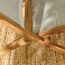 Load image into Gallery viewer, Vienna Outdoor Patio Teak and Rope Folding Accent Lounge Chair