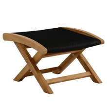 Load image into Gallery viewer, Vienna 2-Piece Outdoor Patio Teak and Rope Folding Accent Lounge Chair and Ottoman Set