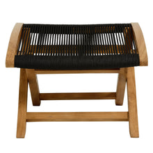 Load image into Gallery viewer, Vienna 2-Piece Outdoor Patio Teak and Rope Folding Accent Lounge Chair and Ottoman Set