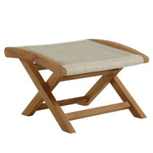 Load image into Gallery viewer, Vienna 2-Piece Outdoor Patio Teak and Rope Folding Accent Lounge Chair and Ottoman Set