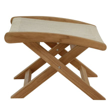 Load image into Gallery viewer, Vienna 2-Piece Outdoor Patio Teak and Rope Folding Accent Lounge Chair and Ottoman Set