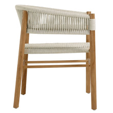 Load image into Gallery viewer, Vienna 7-Piece Outdoor Patio Teak and Rope Dining Set with Curved-Back Armchairs
