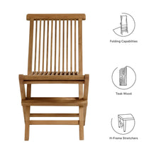 Load image into Gallery viewer, Vienna Outdoor Patio Teak Wood Folding Dining Chairs Set of 4