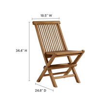 Load image into Gallery viewer, Vienna Outdoor Patio Teak Wood Folding Dining Chairs Set of 4