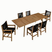 Load image into Gallery viewer, Vienna 7-Piece Outdoor Patio Teak and Rope Dining Set