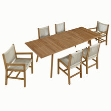 Load image into Gallery viewer, Vienna 7-Piece Outdoor Patio Teak and Rope Dining Set