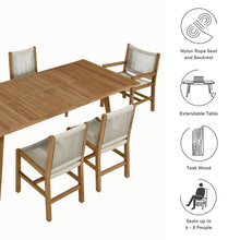 Load image into Gallery viewer, Vienna 7-Piece Outdoor Patio Teak and Rope Dining Set