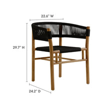 Load image into Gallery viewer, Vienna 7-Piece Outdoor Patio Teak and Rope Dining Set with Curved-Back Armchairs
