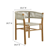 Load image into Gallery viewer, Vienna 7-Piece Outdoor Patio Teak and Rope Dining Set with Curved-Back Armchairs