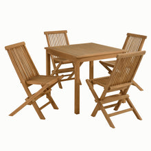Load image into Gallery viewer, Vienna 5-Piece Outdoor Patio Teak Wood Dining Set with Folding Chairs