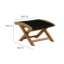 Load image into Gallery viewer, Vienna 2-Piece Outdoor Patio Teak and Rope Folding Accent Lounge Chair and Ottoman Set