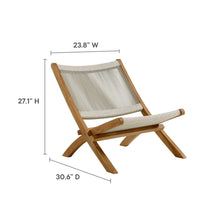 Load image into Gallery viewer, Vienna 2-Piece Outdoor Patio Teak and Rope Folding Accent Lounge Chair and Ottoman Set
