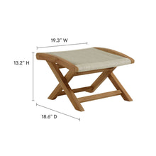 Load image into Gallery viewer, Vienna 2-Piece Outdoor Patio Teak and Rope Folding Accent Lounge Chair and Ottoman Set