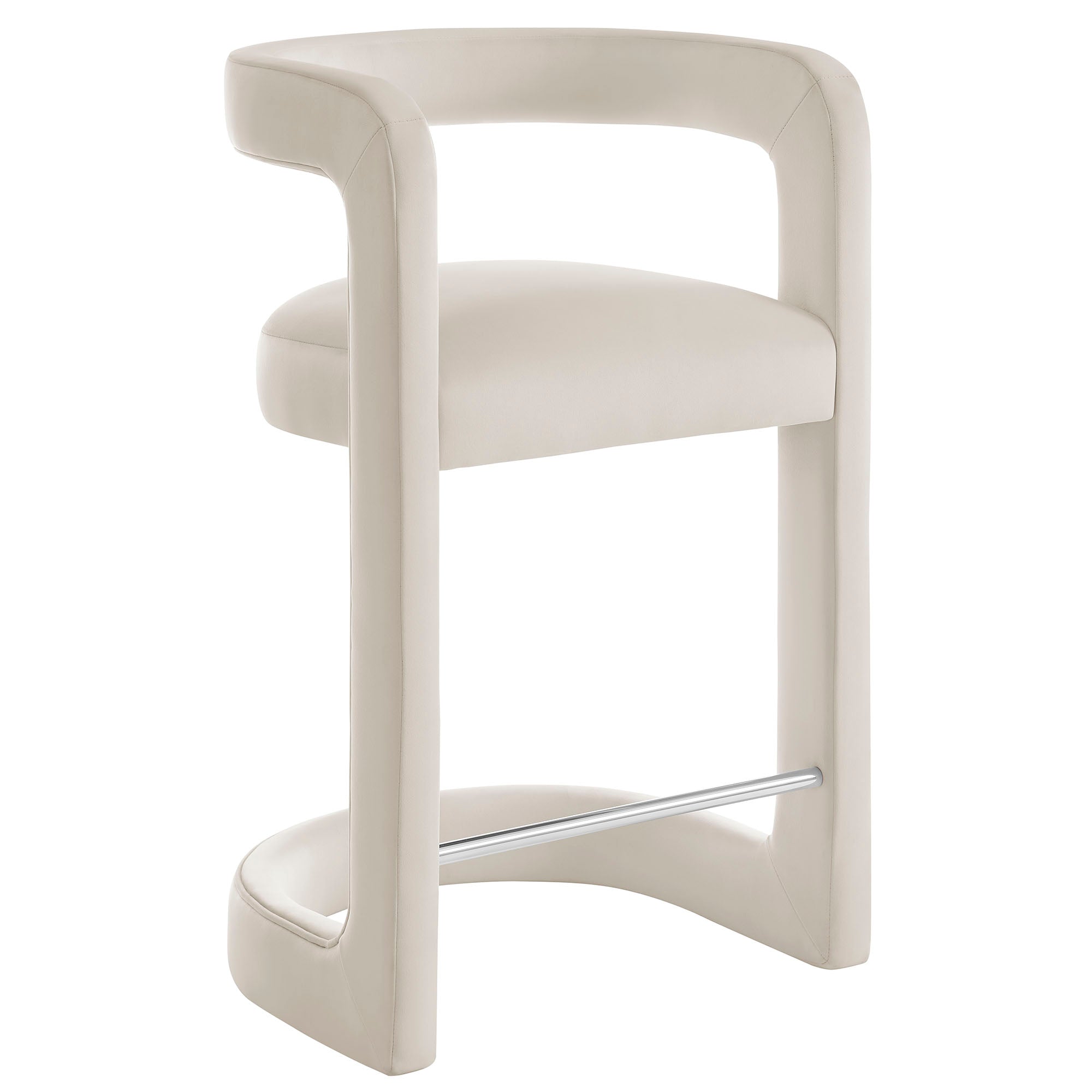 Winslow Performance Velvet Counter Stool in Alabaster