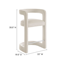 Load image into Gallery viewer, Winslow Performance Velvet Counter Stool in Alabaster