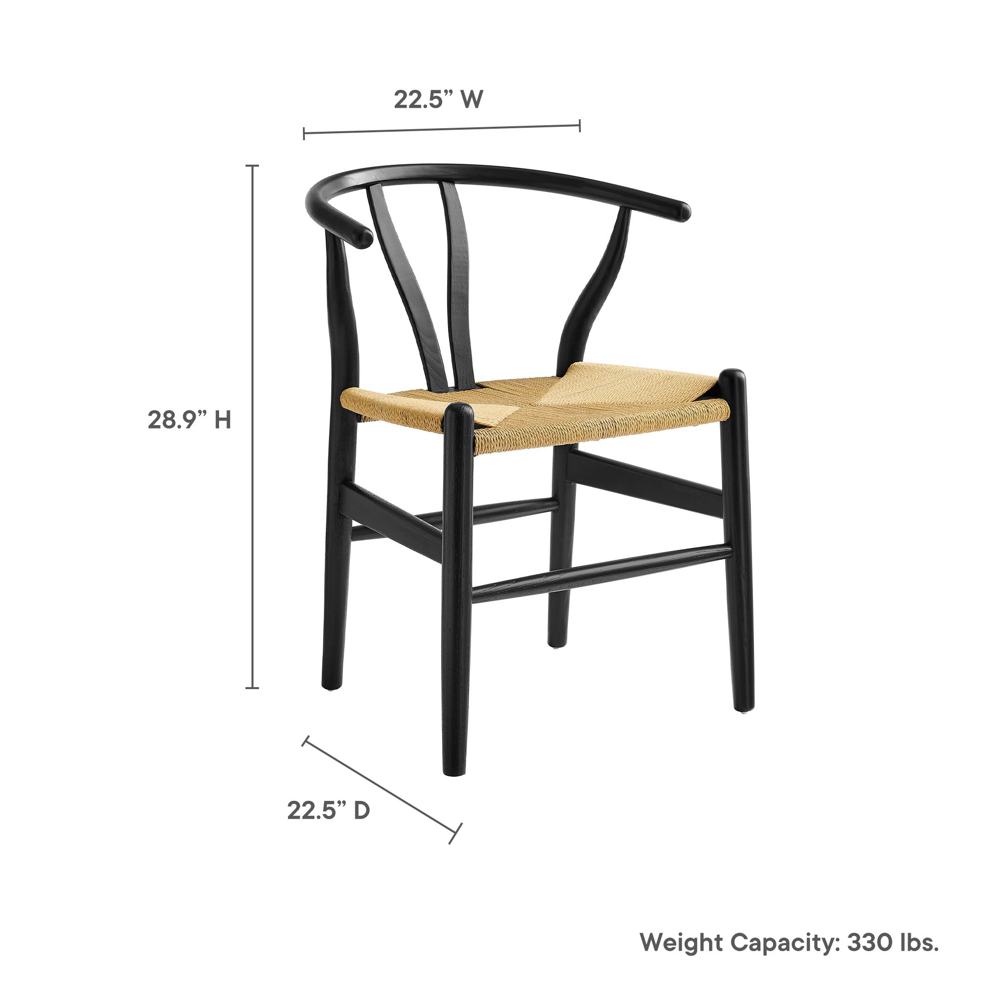 Amish 29" Wood Dining Chair - Black