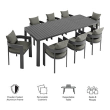 Load image into Gallery viewer, Tahoe 9-Piece Outdoor Patio Aluminum Dining Set With Extendable Table