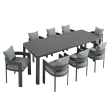Load image into Gallery viewer, Tahoe 9-Piece Outdoor Patio Aluminum Dining Set With Extendable Table