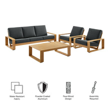 Load image into Gallery viewer, Lirienne 4-Piece Outdoor Patio Aluminum Faux Wood Furniture Set