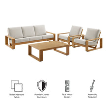 Load image into Gallery viewer, Lirienne 4-Piece Outdoor Patio Aluminum Faux Wood Furniture Set