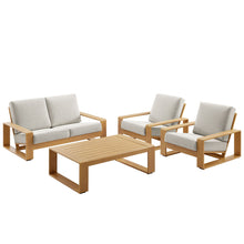 Load image into Gallery viewer, Lirienne 4-Piece Outdoor Patio Aluminum Faux Wood Furniture Set