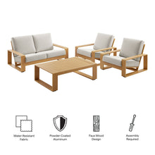 Load image into Gallery viewer, Lirienne 4-Piece Outdoor Patio Aluminum Faux Wood Furniture Set