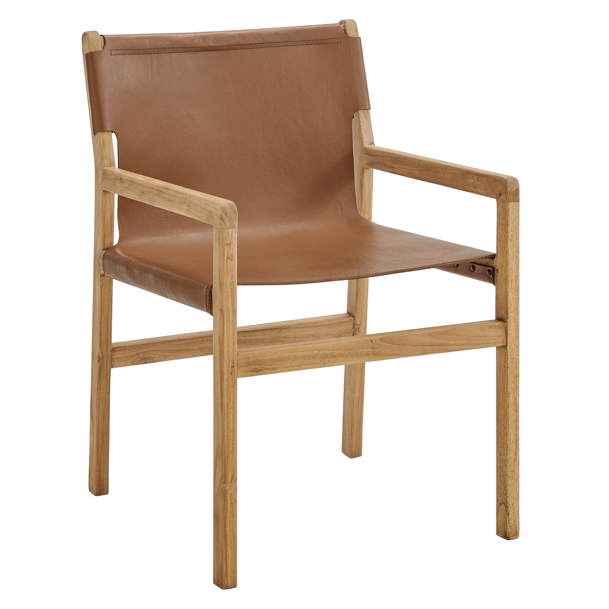 Sonora Genuine Leather Dining Chair, Modern Rustic Design, Sturdy, Comfortable Seating