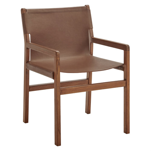 Sonora Genuine Leather Dining Chair, Modern Rustic Design, Sturdy, Comfortable Seating